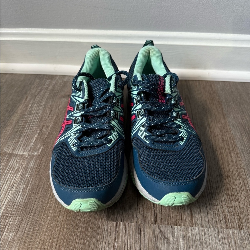 ASICS Sneakers Gel Venture 8 Hiking Running Trail Shoes Mint Blue Green Pink 6.5